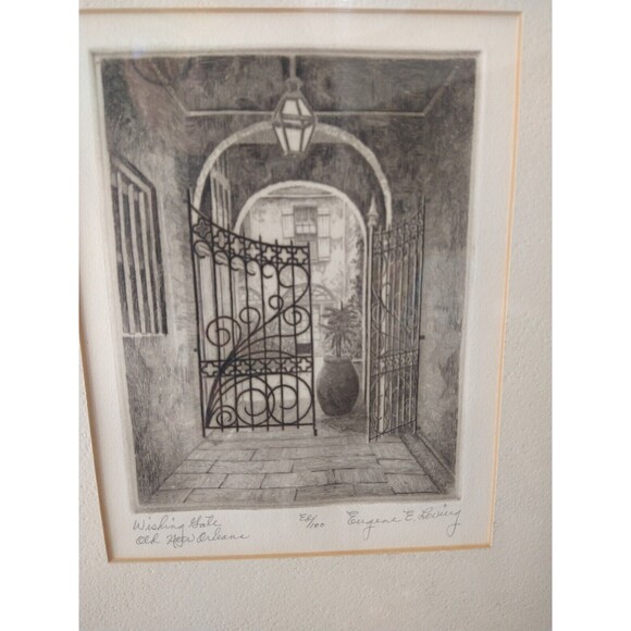 Eugene E Loving - 1907-71 Wishing Gate - Old New Orleans French Quarter Vintage - Picture 2 of 11